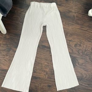 ZARA Cream Ribbed Pants